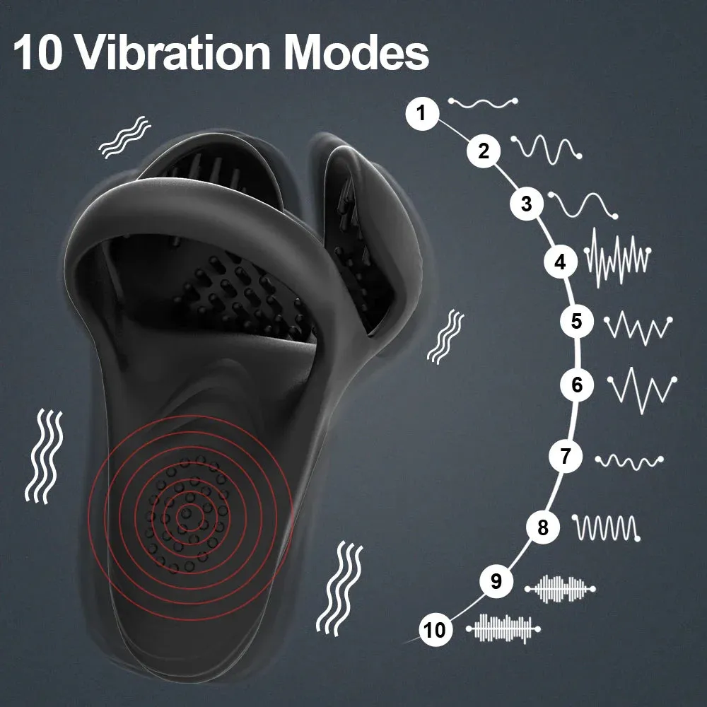 3 in 1 Men Vibrator Penis Perineum Silicone Rings Testicle Trainer Scrotum Stimulator Massager Cockring