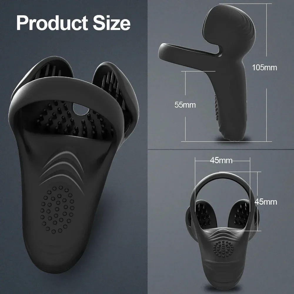3 in 1 Men Vibrator Penis Perineum Silicone Rings Testicle Trainer Scrotum Stimulator Massager Cockring