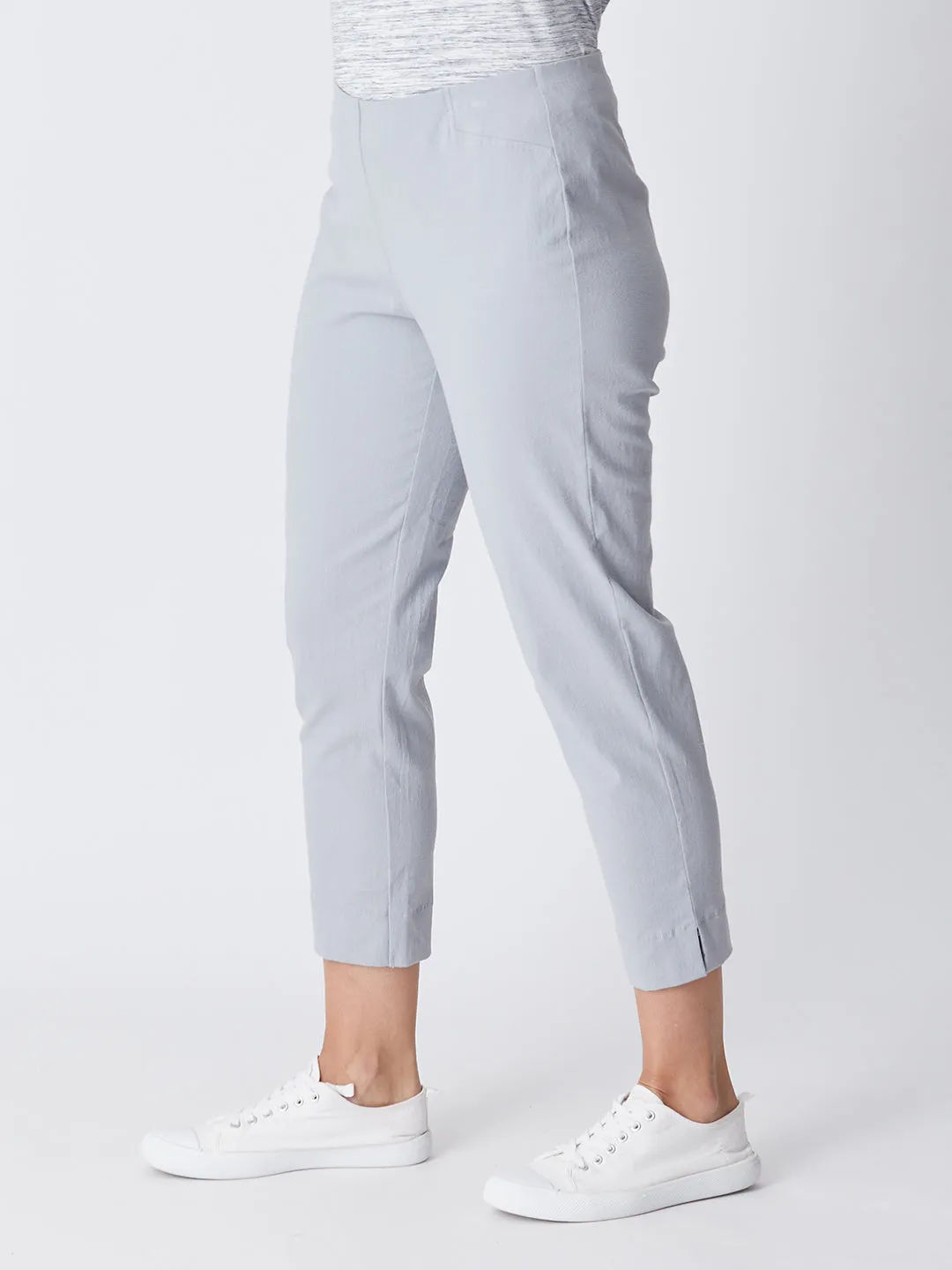 7/8 Slim Cottolen Stretch Pull on Pant COTTOLENE the new bengaline) -  Silver 24152-S
