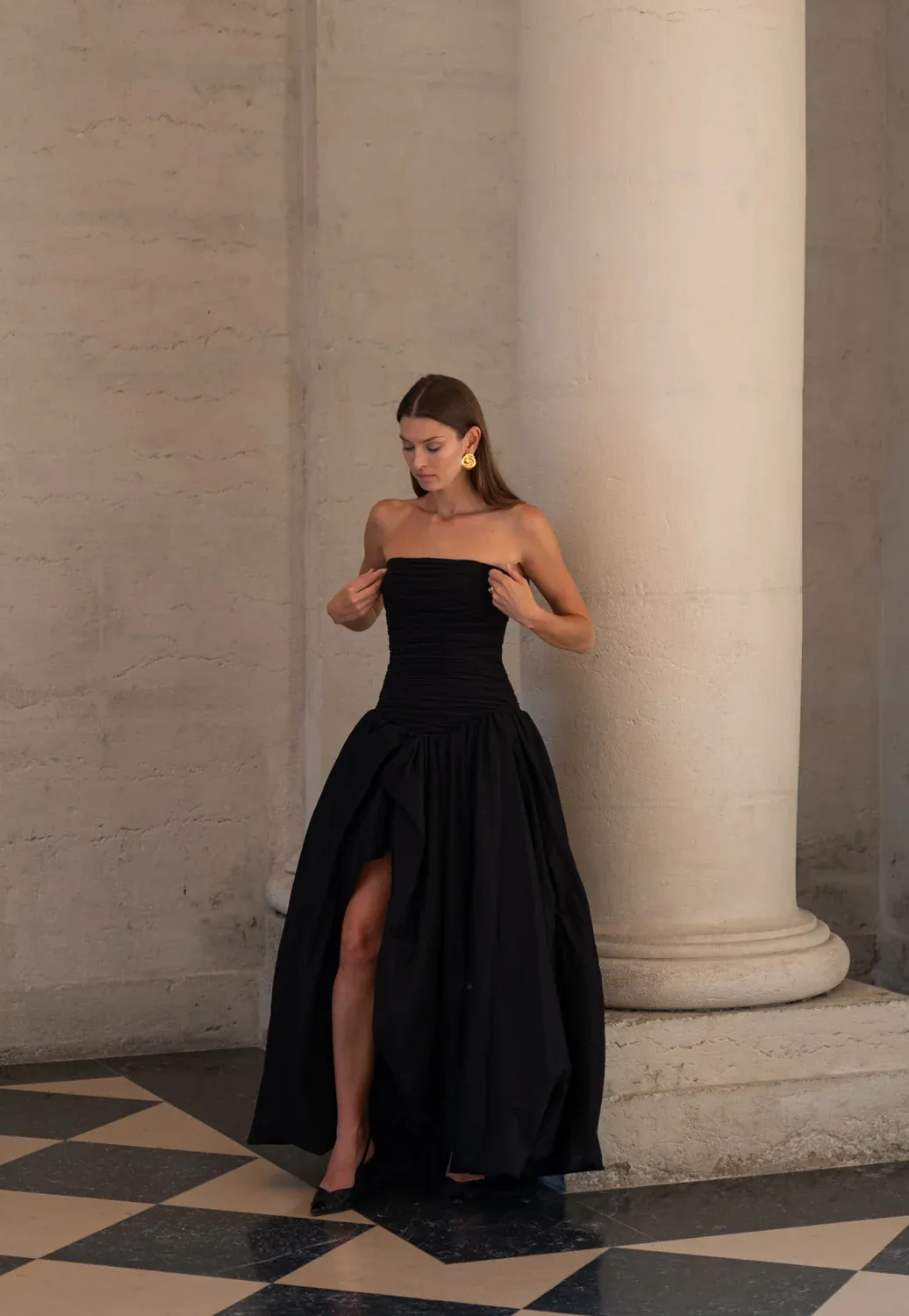 AJE Violette Bubble Hem Maxi Dress