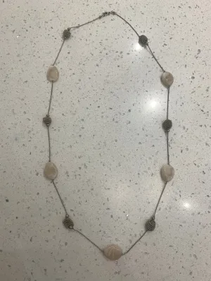 Beige Smooth Stone Necklace
