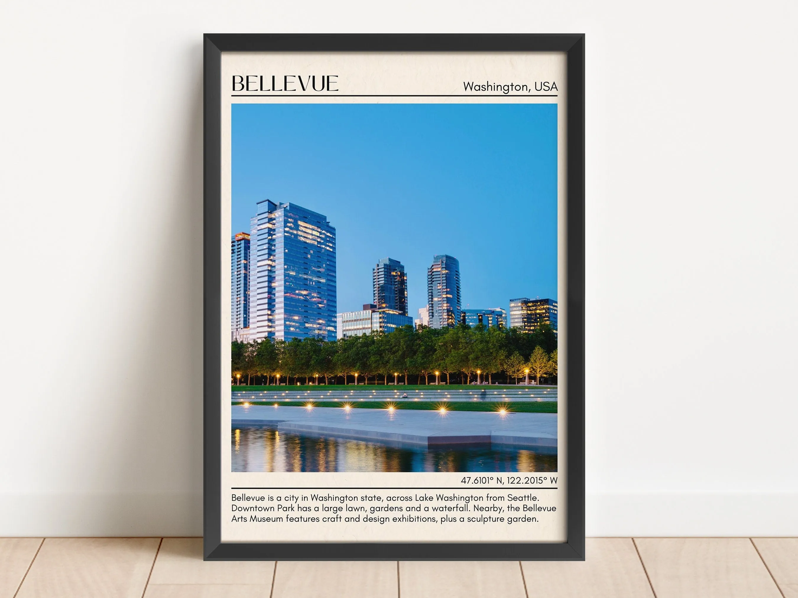 Bellevue Minimal Wall Art, Washington, USA