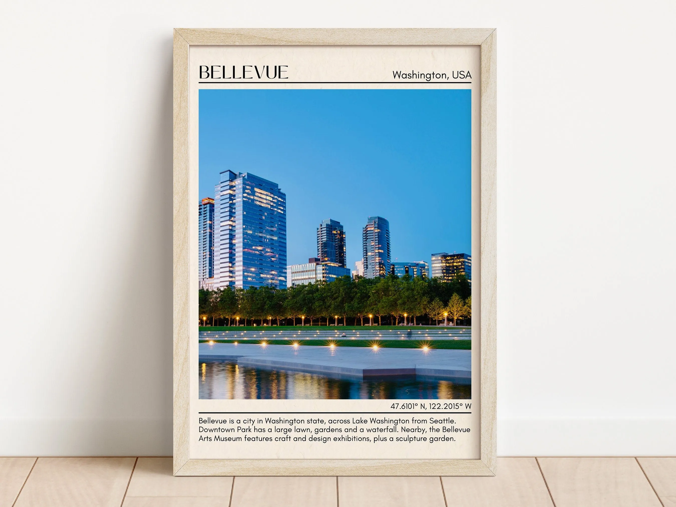 Bellevue Minimal Wall Art, Washington, USA