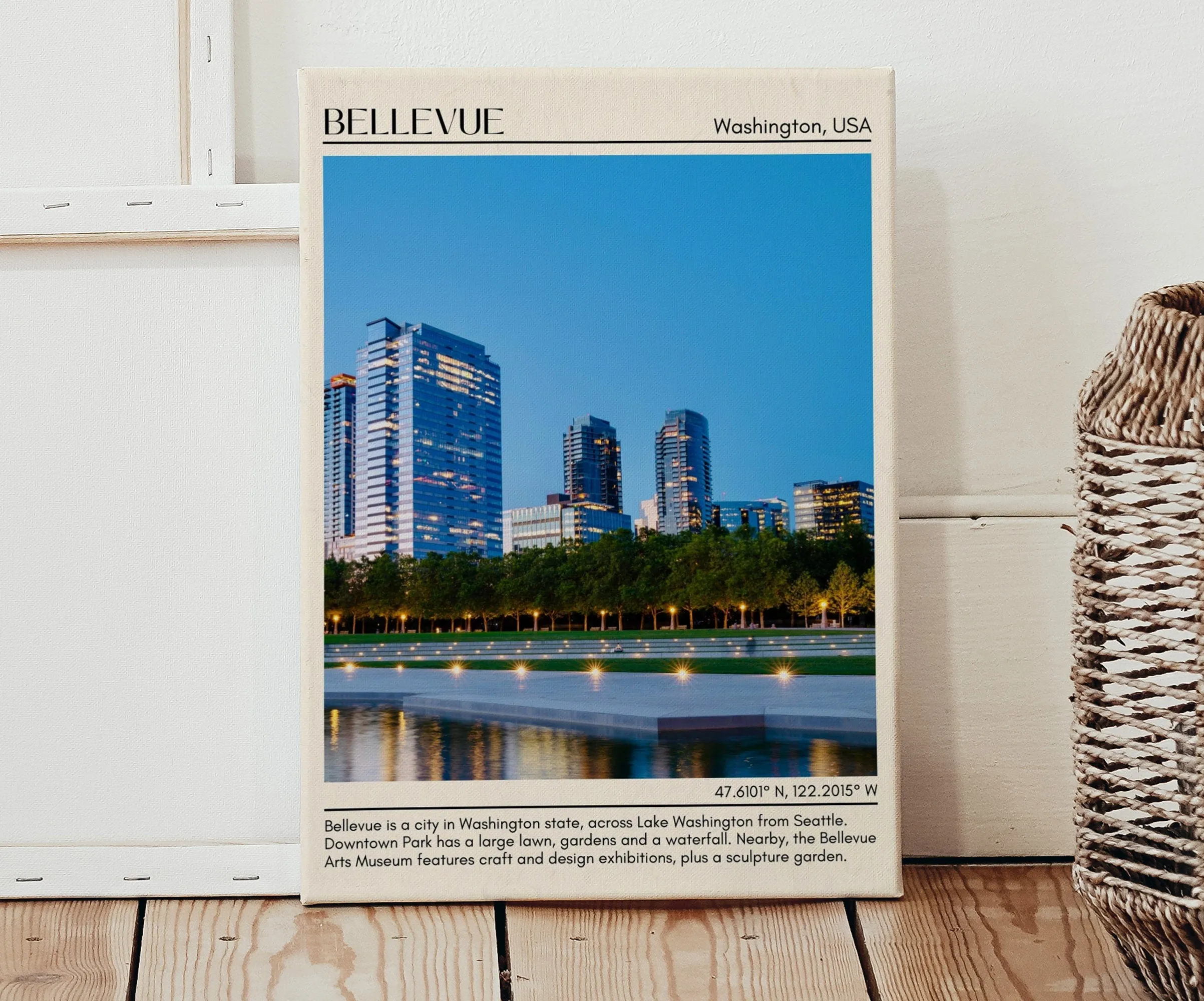 Bellevue Minimal Wall Art, Washington, USA