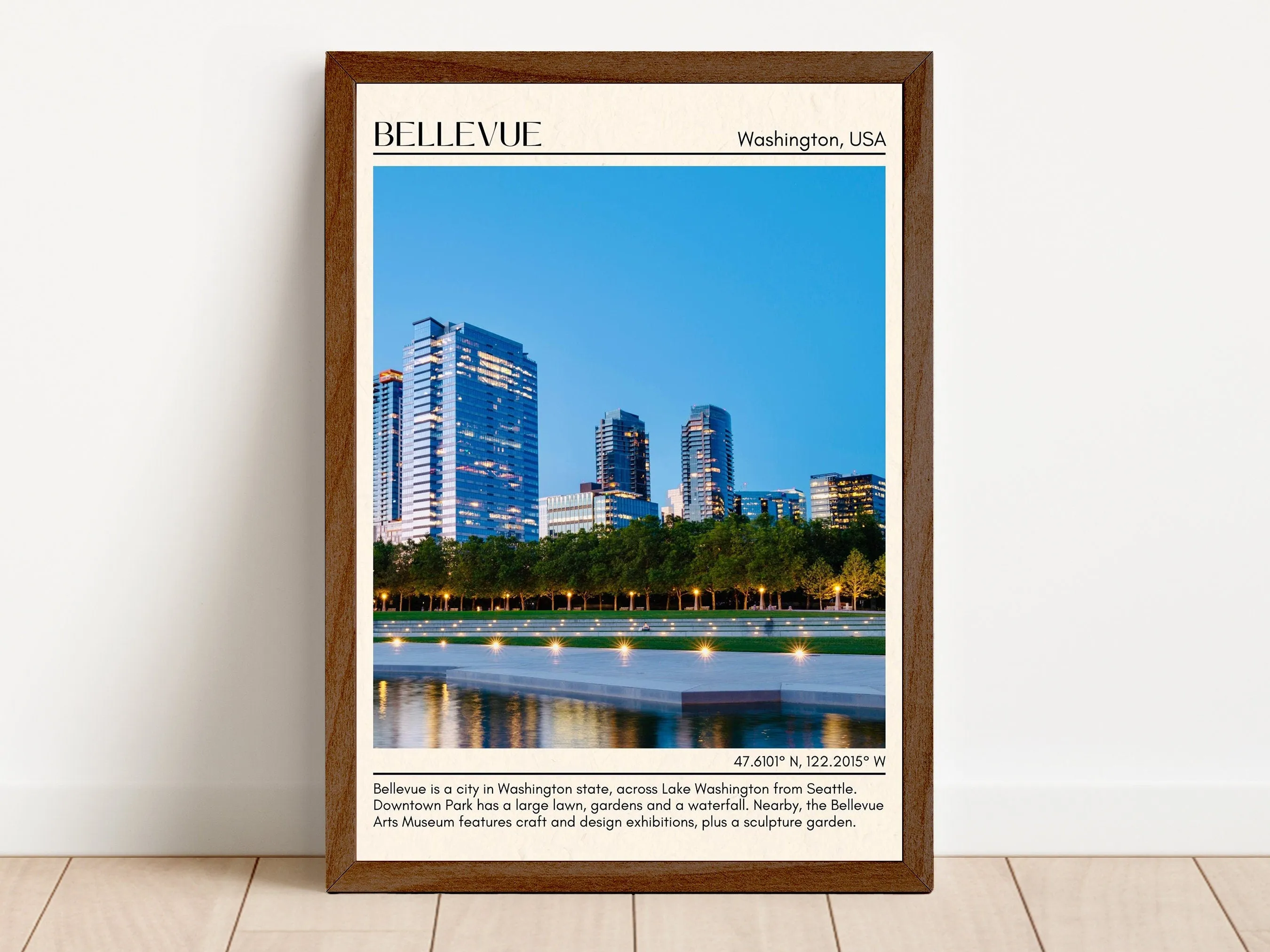 Bellevue Minimal Wall Art, Washington, USA