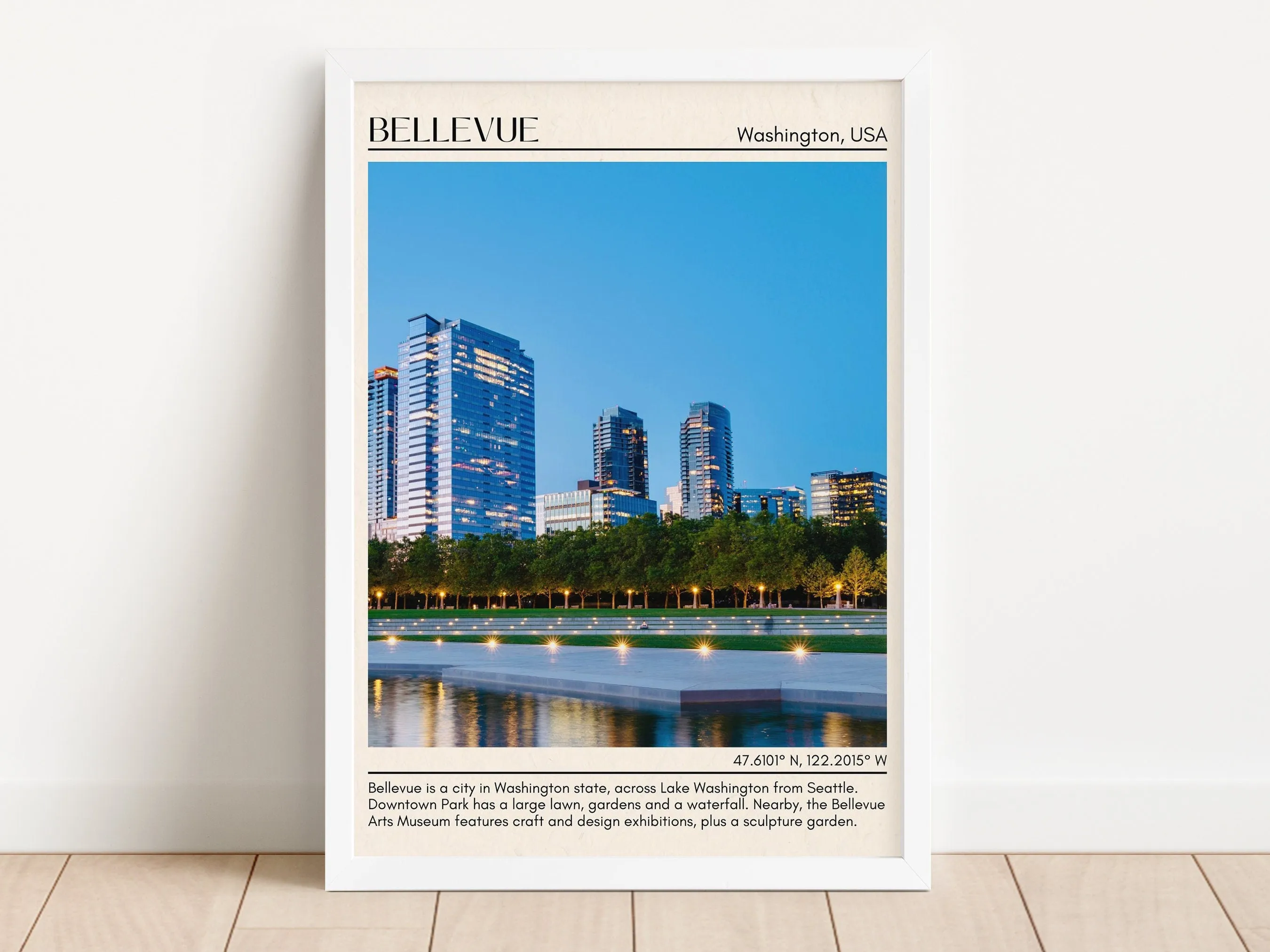Bellevue Minimal Wall Art, Washington, USA