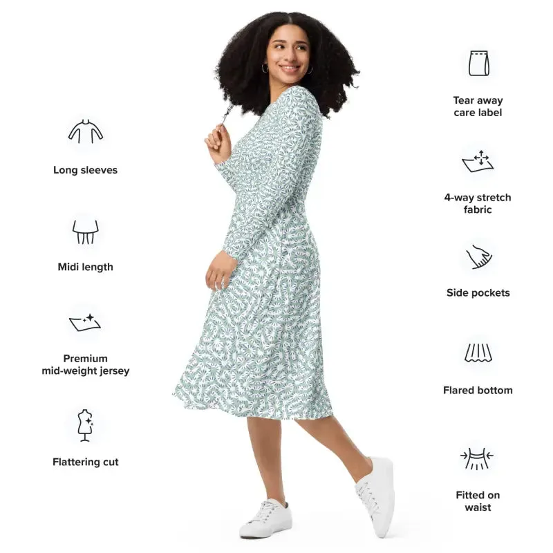 Bold Long Sleeve Midi Dress for Trendsetting Looks