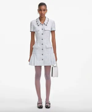 Boucle Mini Dress - Blue