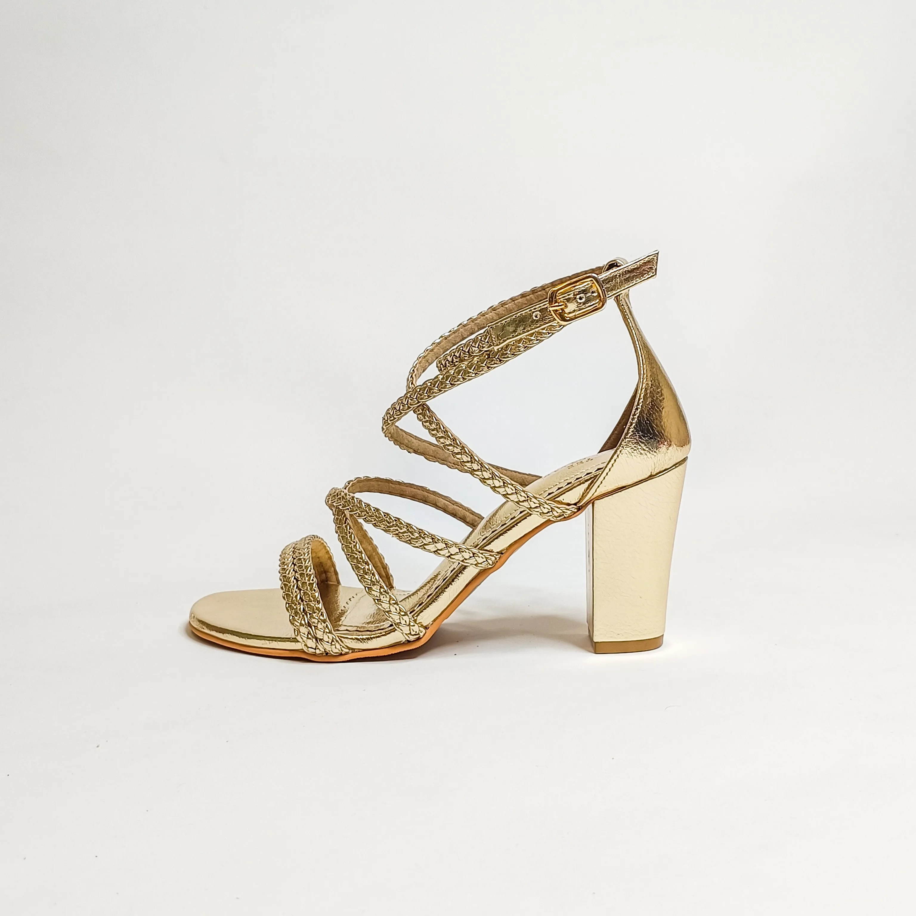Braided Strappy Block Heels