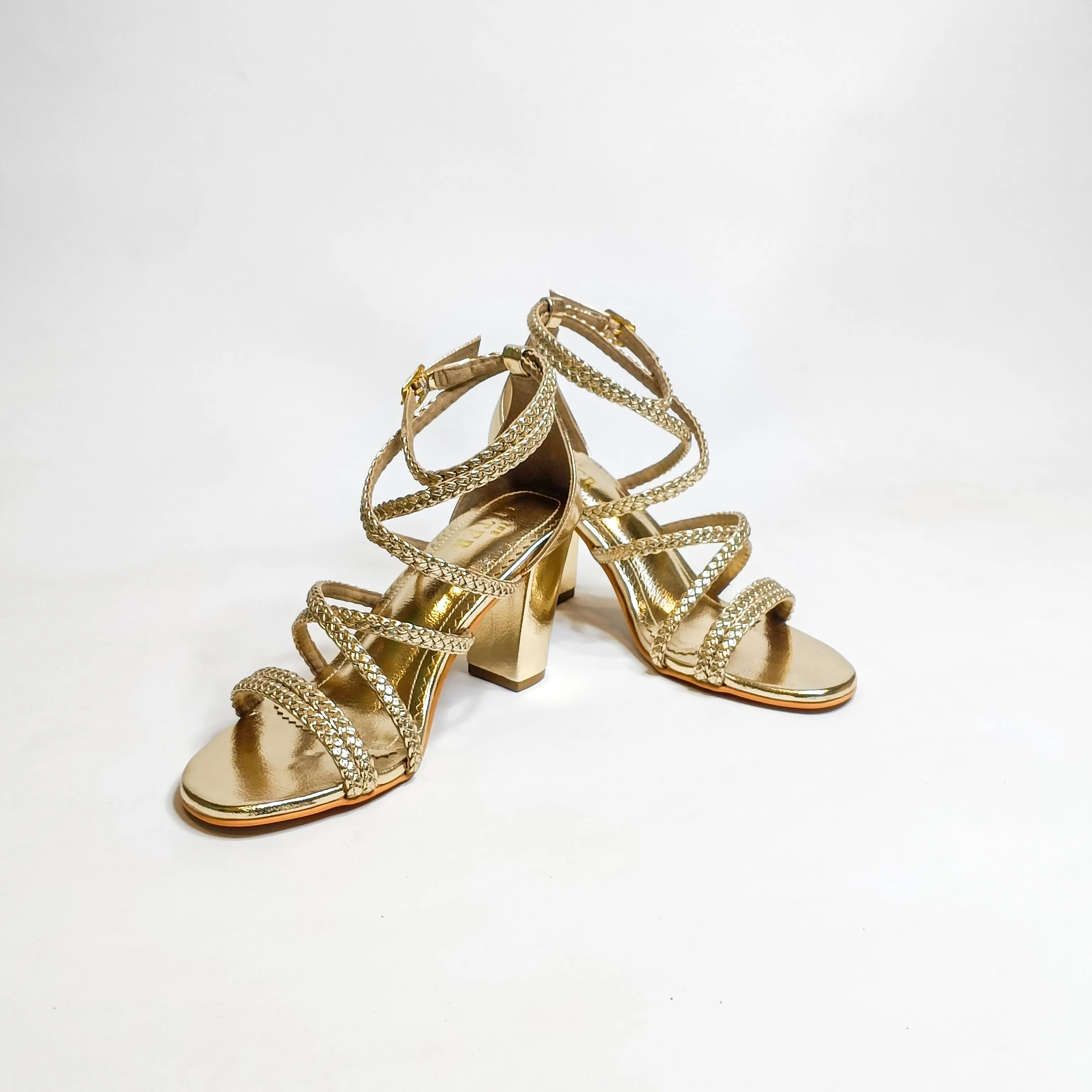 Braided Strappy Block Heels