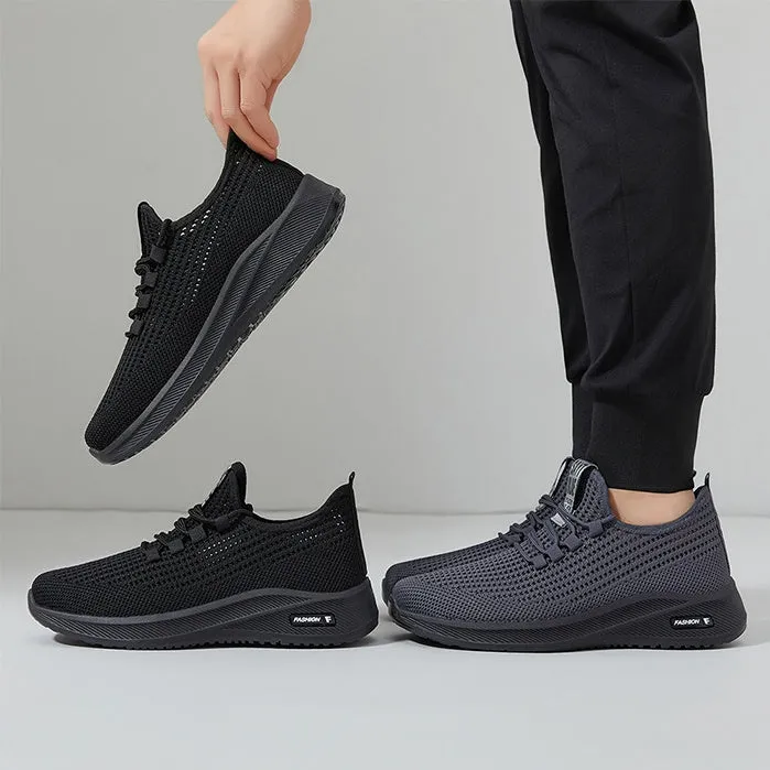 Breathable and Cushioned Slip-On Sneakers with Label Detailing