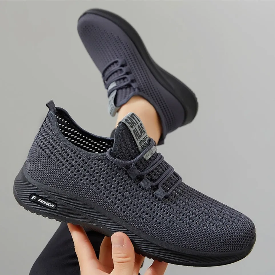 Breathable and Cushioned Slip-On Sneakers with Label Detailing