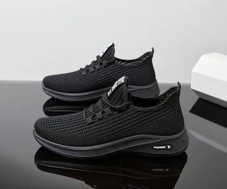 Breathable and Cushioned Slip-On Sneakers with Label Detailing