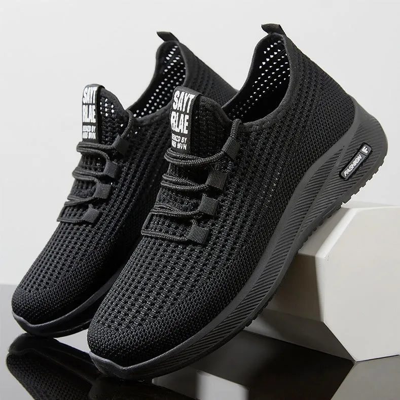 Breathable and Cushioned Slip-On Sneakers with Label Detailing