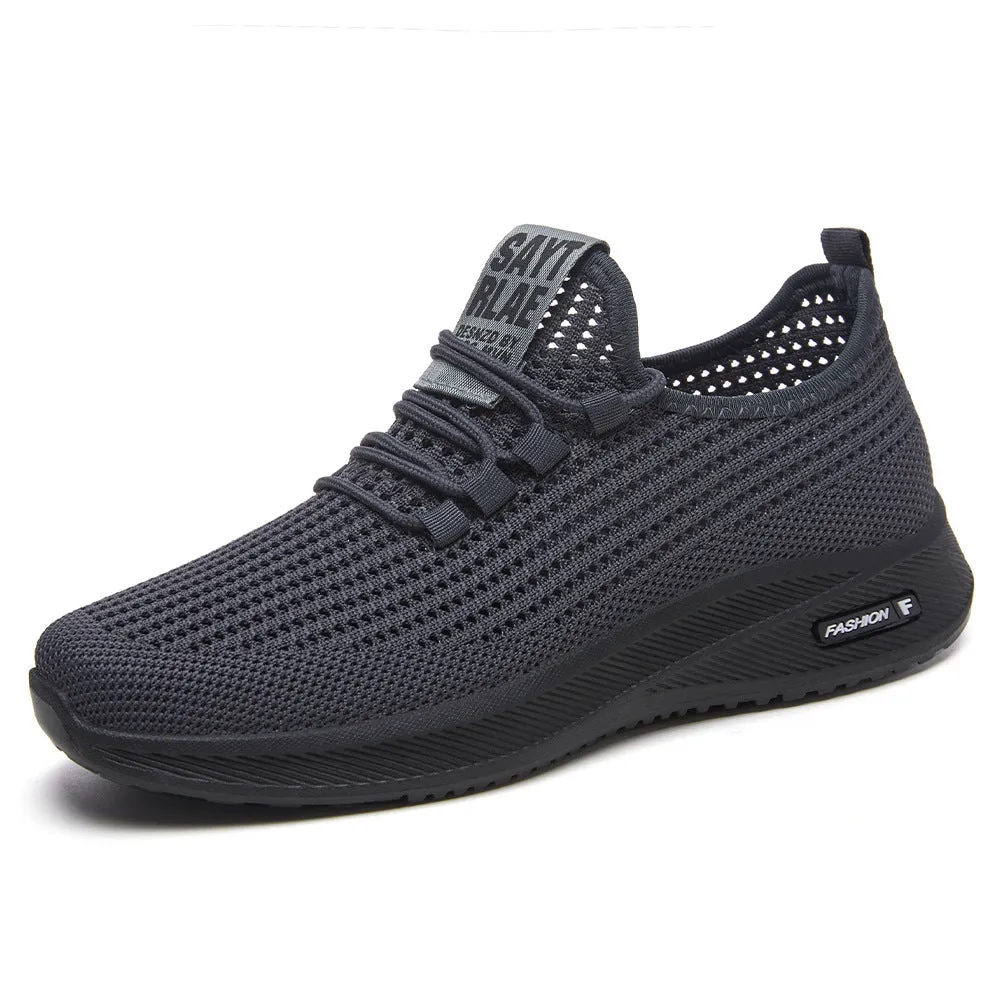 Breathable and Cushioned Slip-On Sneakers with Label Detailing
