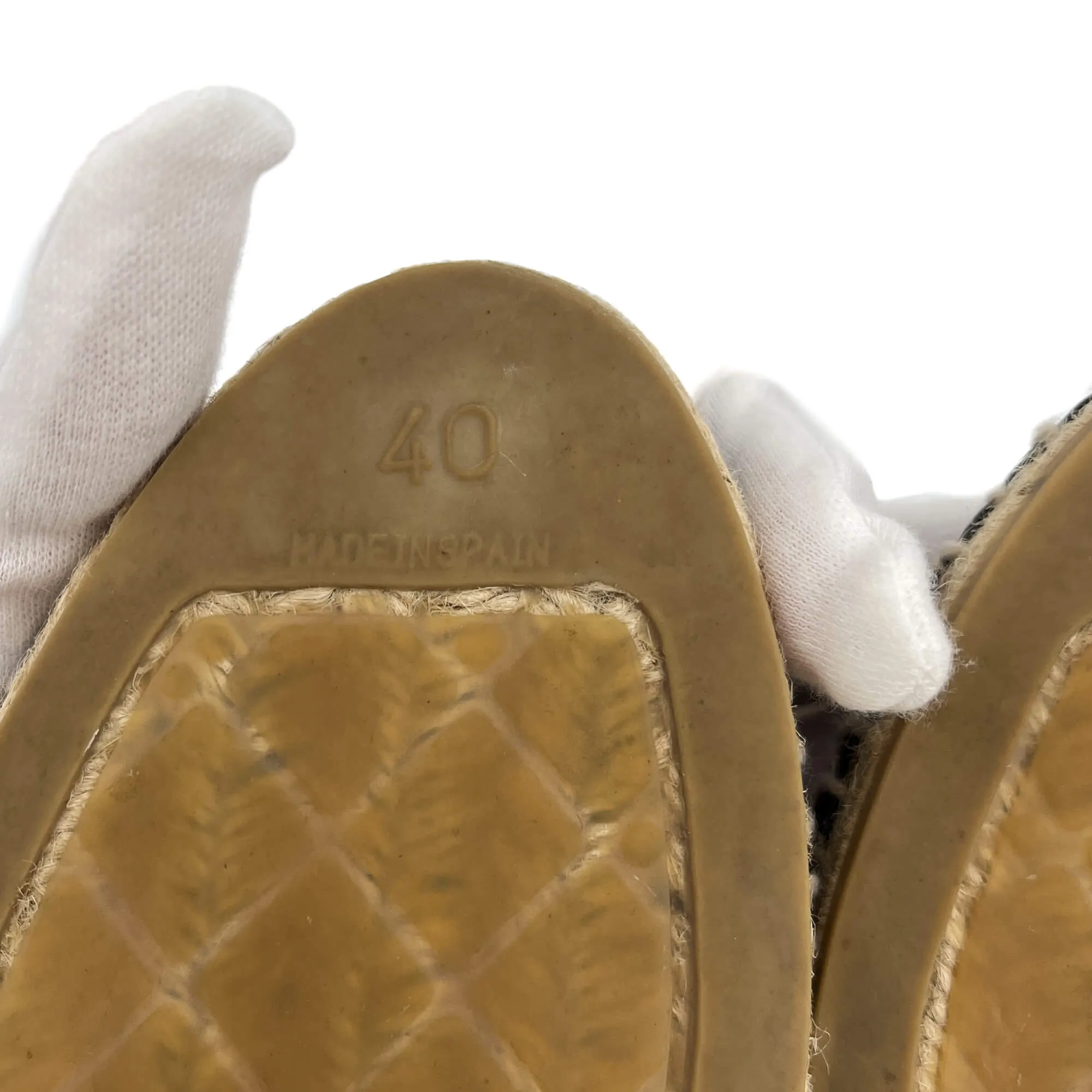 Cap-Toe Flap Leather Flat Shoes 40 Beige