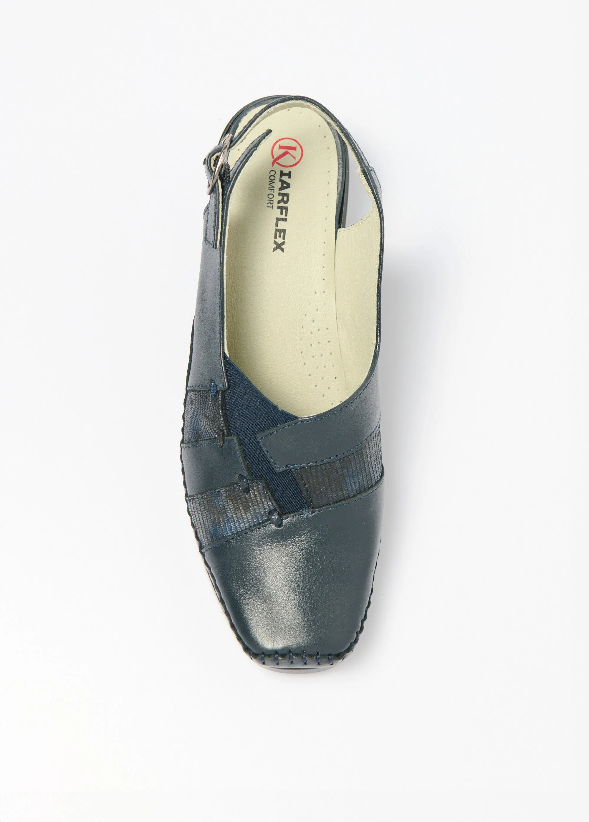 Comfort wide leather wedge sandals