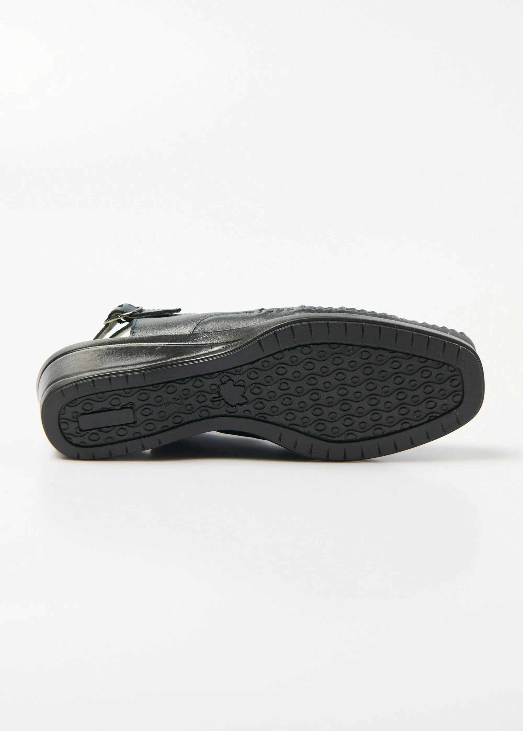 Comfort wide leather wedge sandals