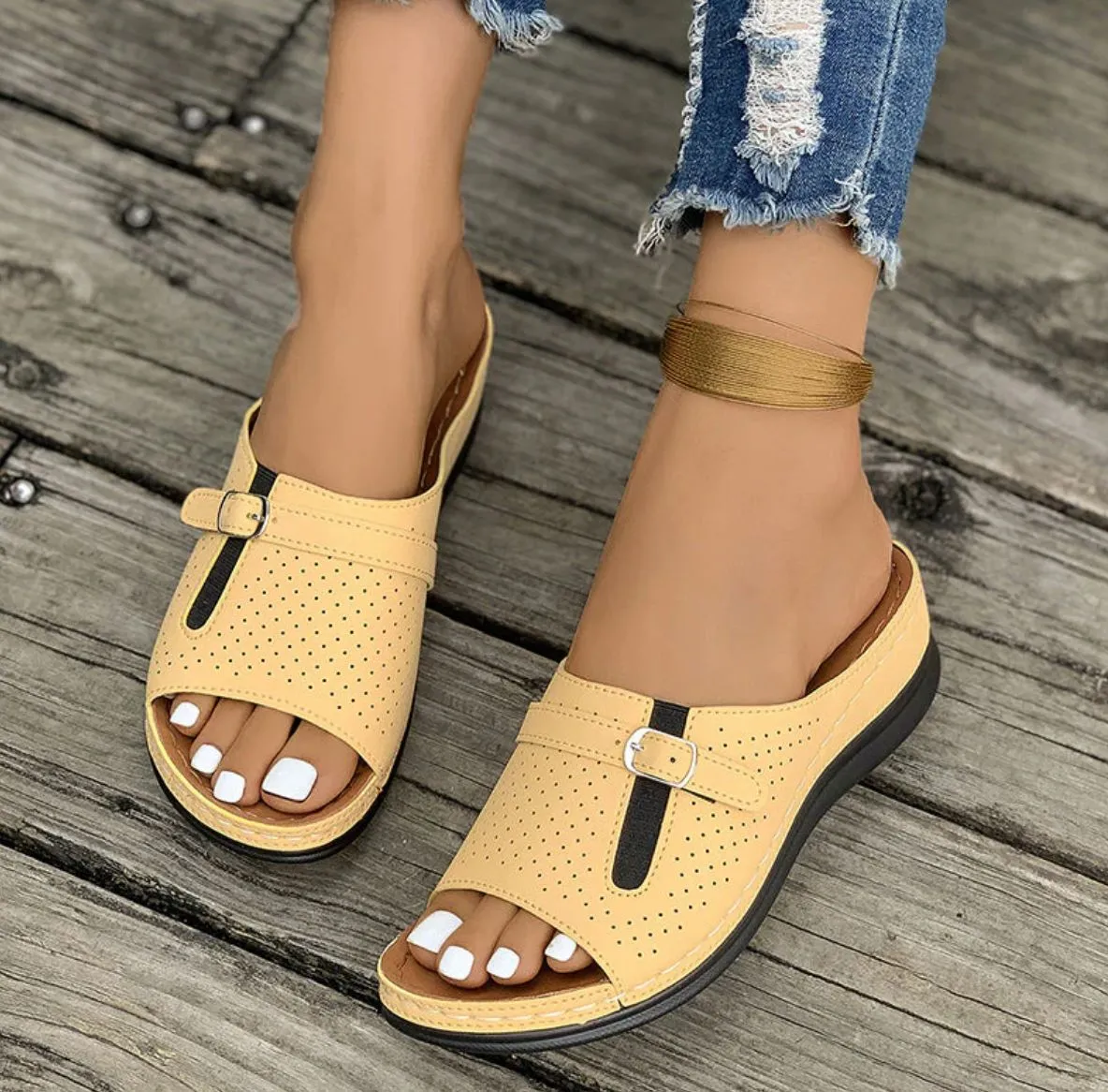 Comfortable open-toe sandals with soft soles for women