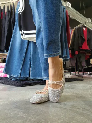 Corky's Clear Rhinestones Tongue Tied Flats