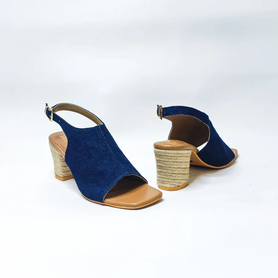 Denim Jute Block Heels