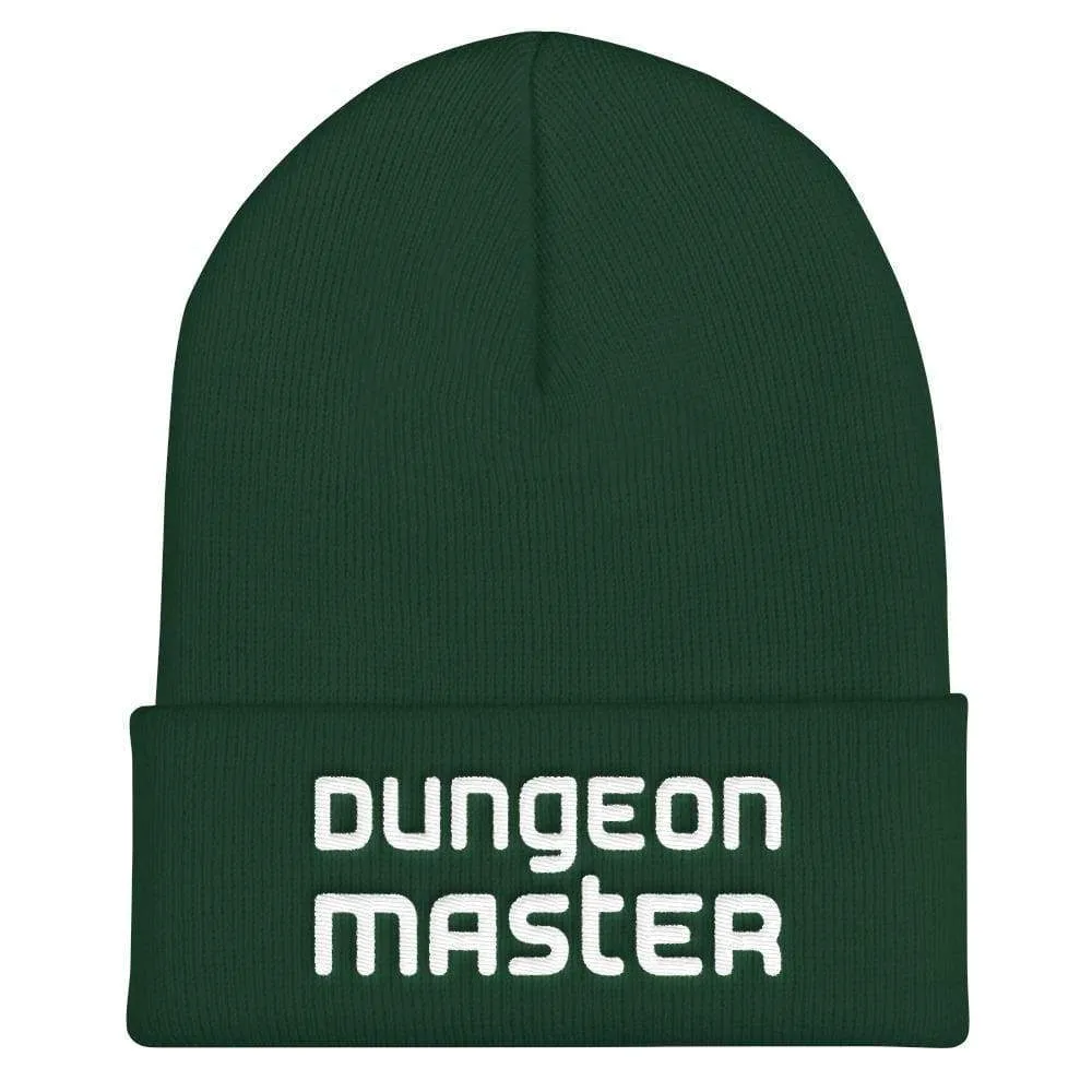 Dungeon Master DM Modern White Cuffed Beanie / Tuque
