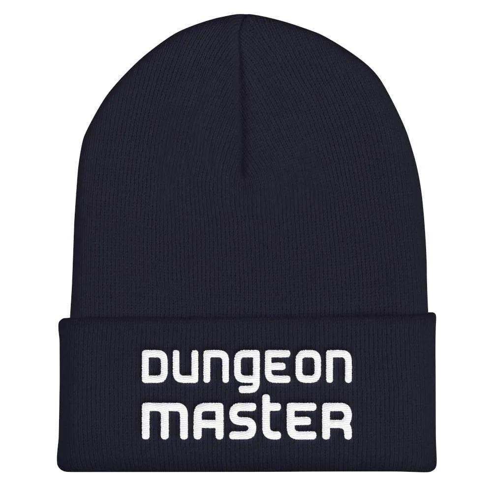 Dungeon Master DM Modern White Cuffed Beanie / Tuque