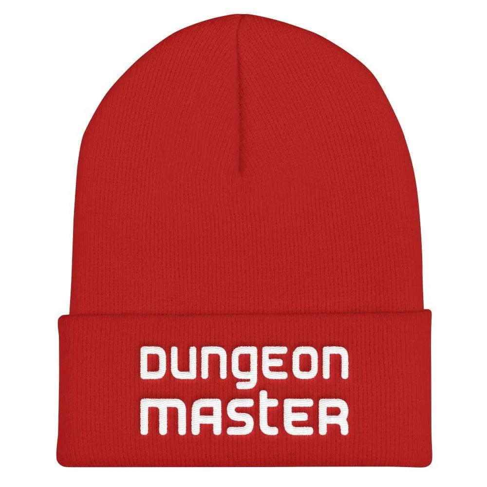 Dungeon Master DM Modern White Cuffed Beanie / Tuque