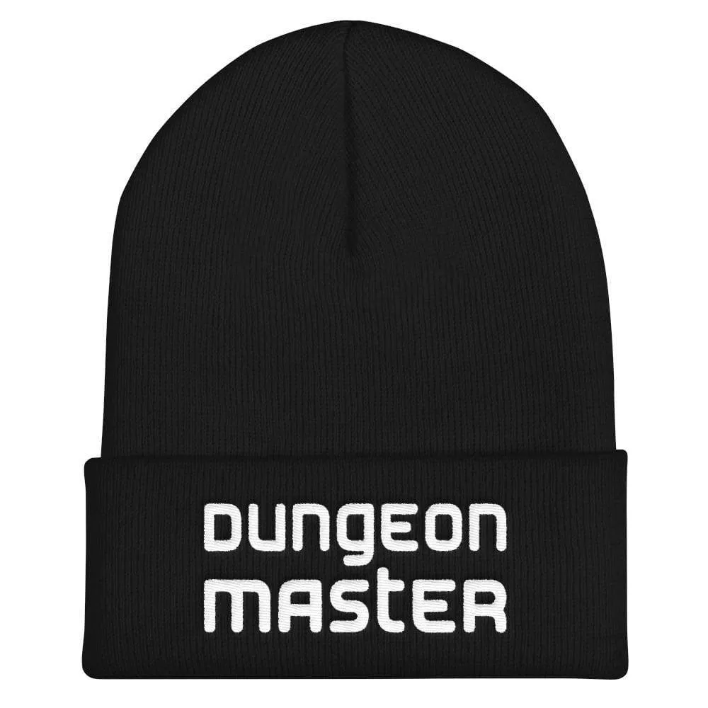 Dungeon Master DM Modern White Cuffed Beanie / Tuque