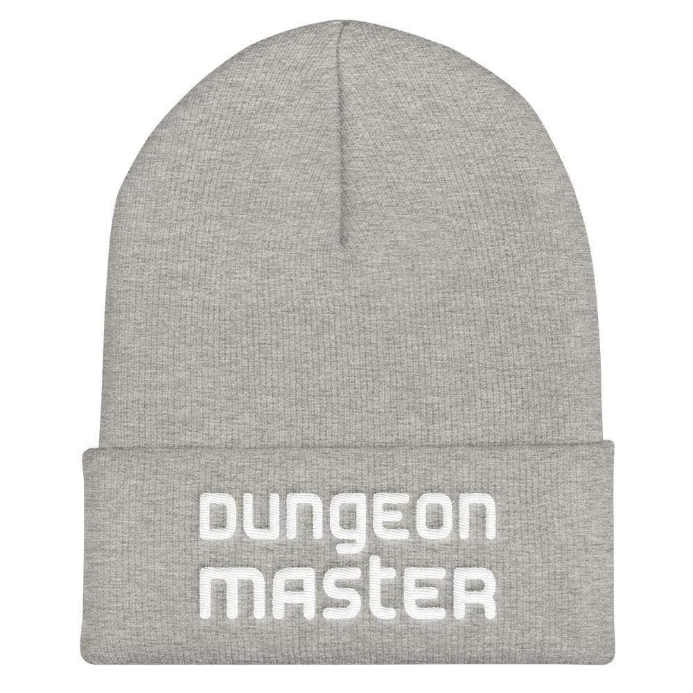 Dungeon Master DM Modern White Cuffed Beanie / Tuque