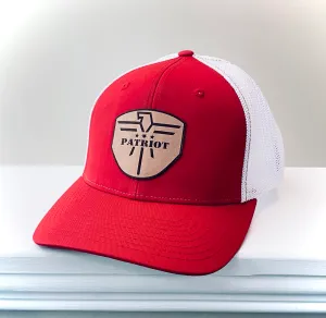 FlexFit Red White Leather Patch