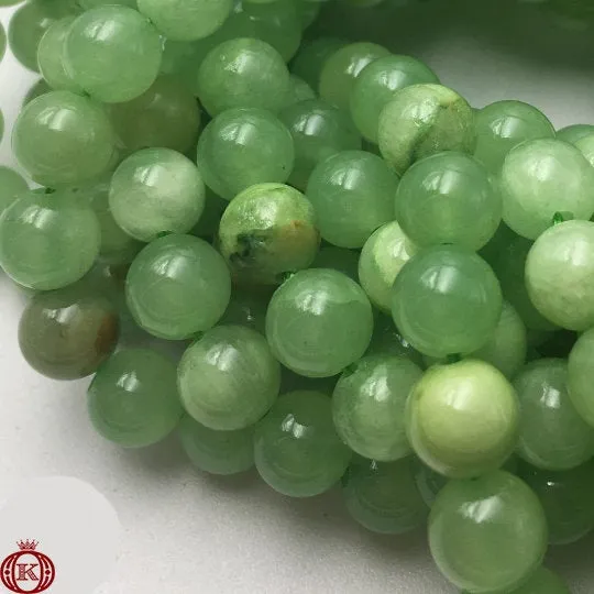 Flower Jade Beads Smooth Round