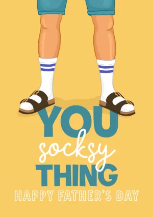 Funny Fathers Day Card Personalisation - Socks & Brown Sandals