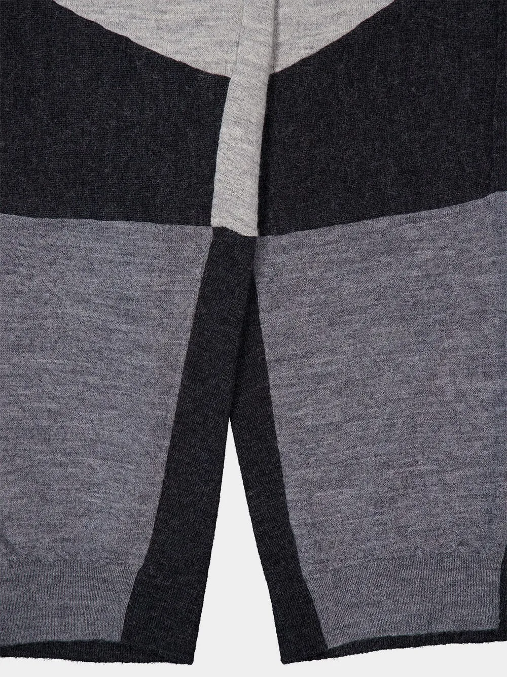 Grey Colour-Blocked Knit Trousers