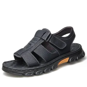 Handmade Soft Leather Non-slip Beach Sandals for Men