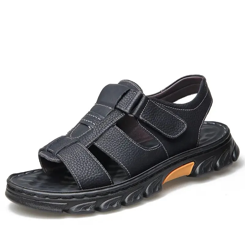 Handmade Soft Leather Non-slip Beach Sandals for Men