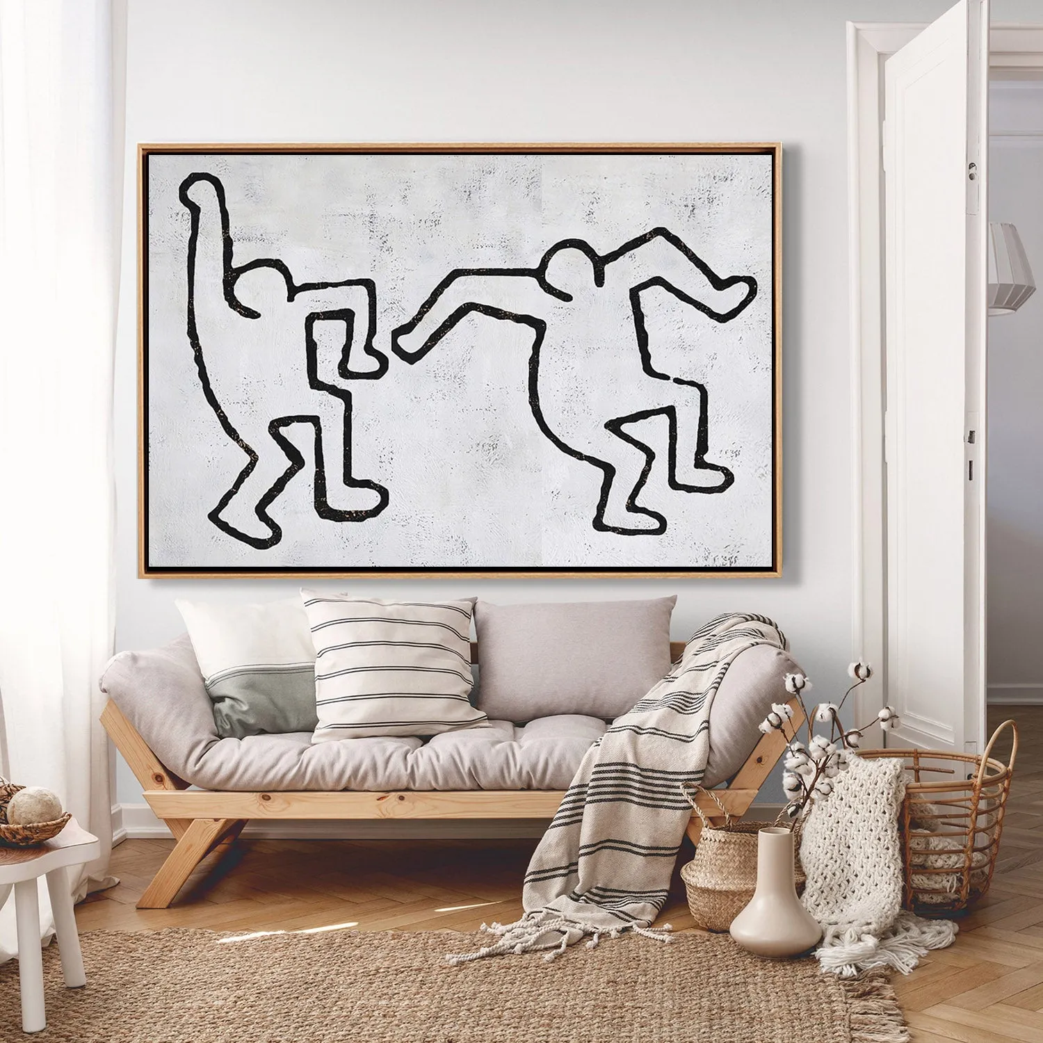 Horizontal Abstract Dancing Man Painting H202H