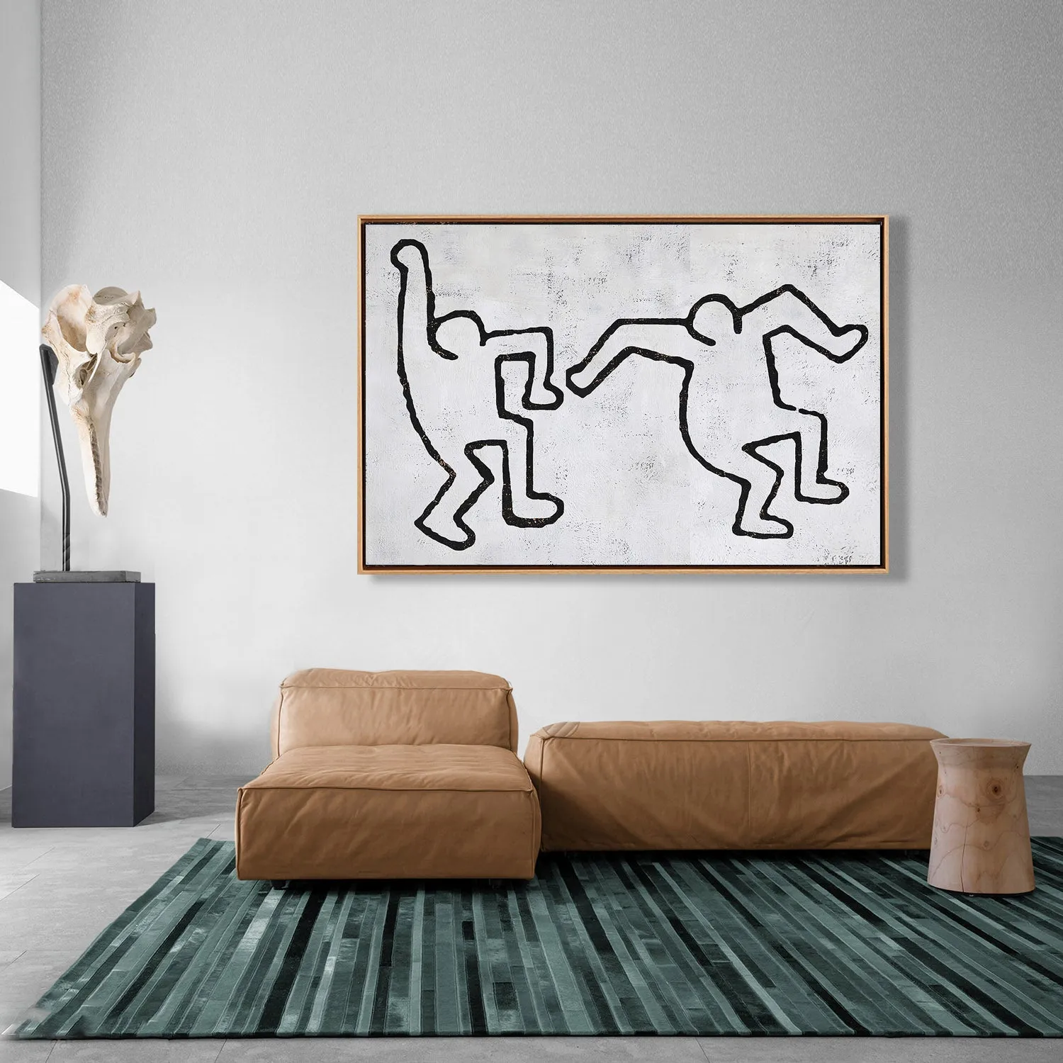 Horizontal Abstract Dancing Man Painting H202H