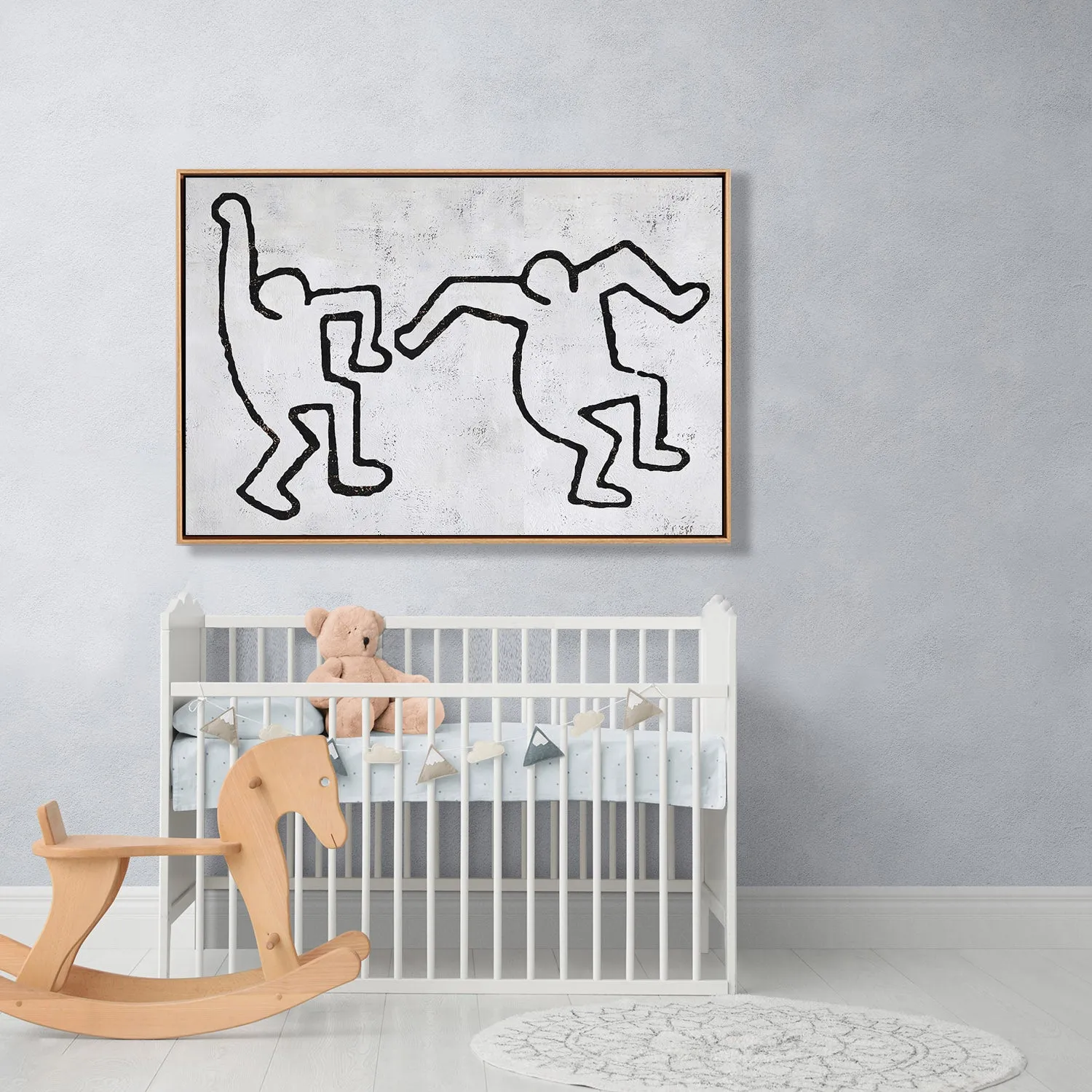 Horizontal Abstract Dancing Man Painting H202H