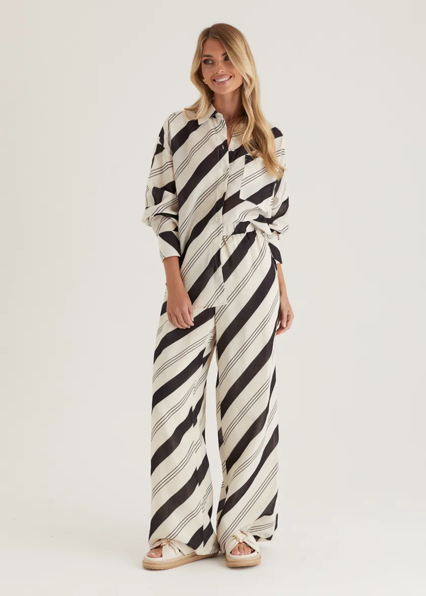 Jessa Shirt - Black Stripe