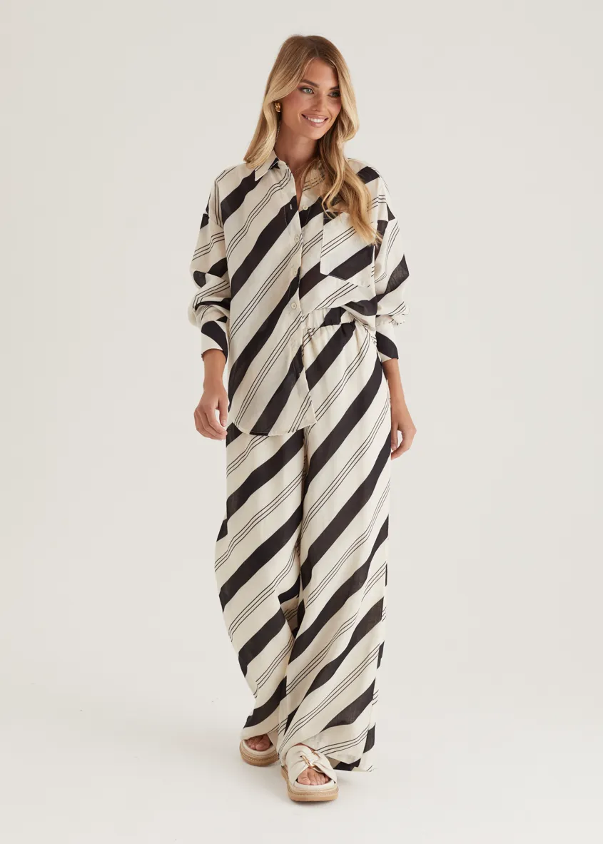 Jessa Shirt - Black Stripe