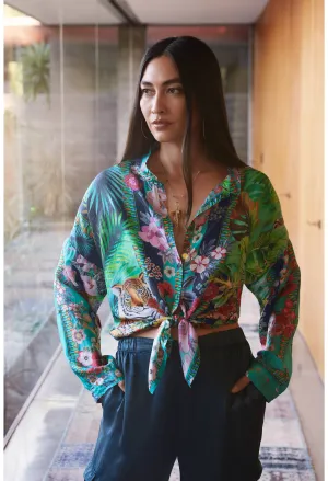 Johnny Was Tigres Et Fleurs Seline Button Down