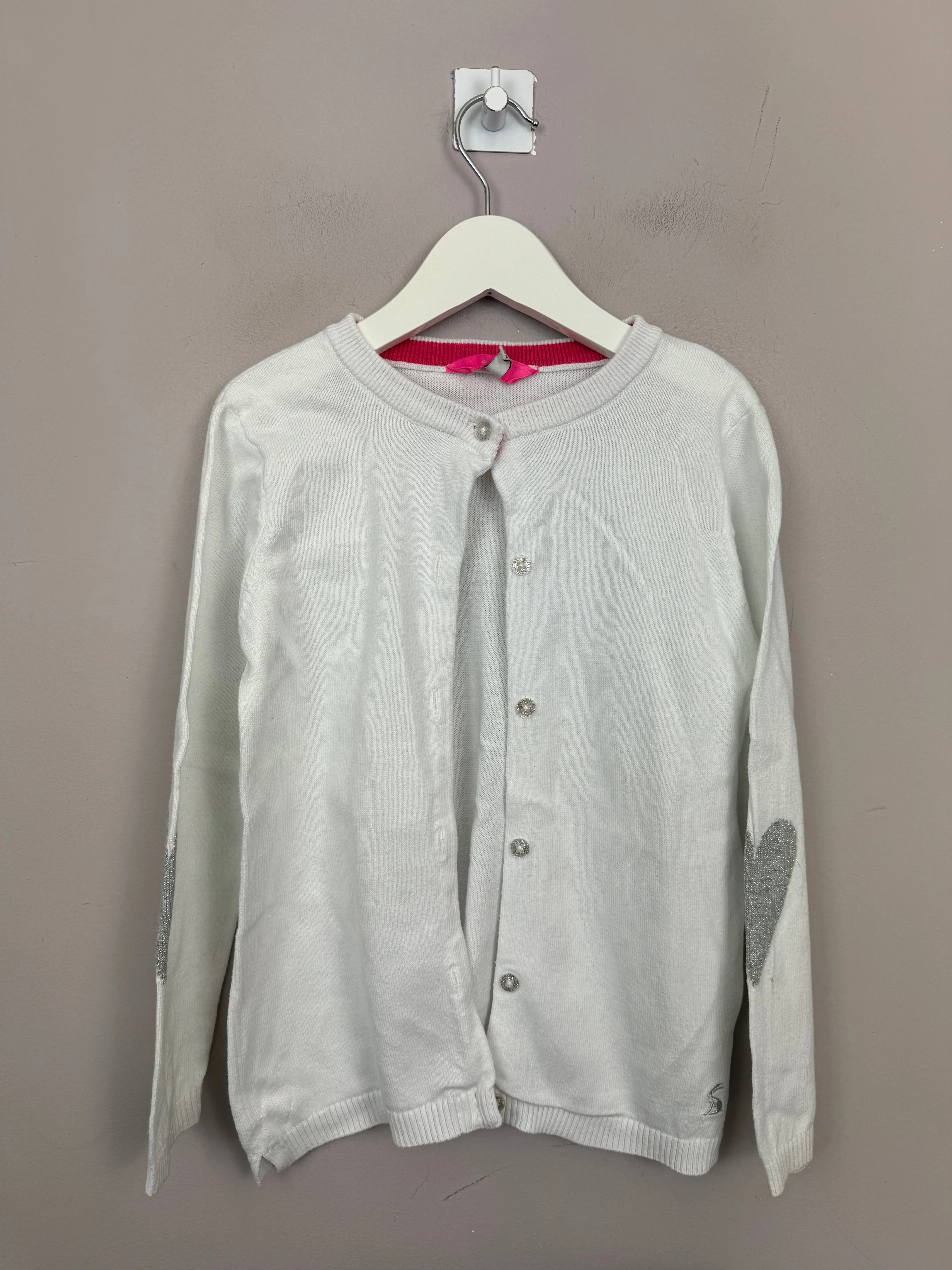 Joules White cardigan 6y