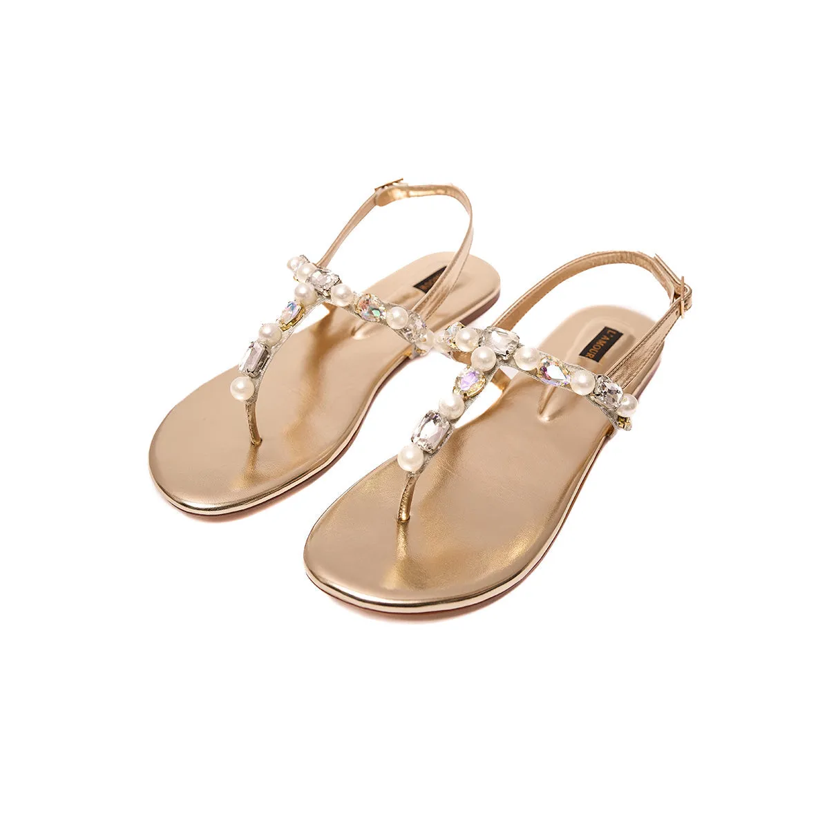 Kamilla - Gold - Flats by L'amour