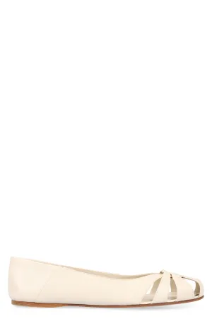 Leather ballet flats