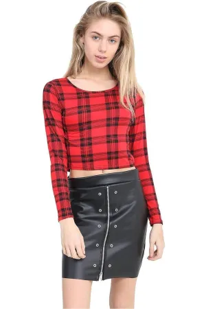 Long Sleeve Printed Crop Top