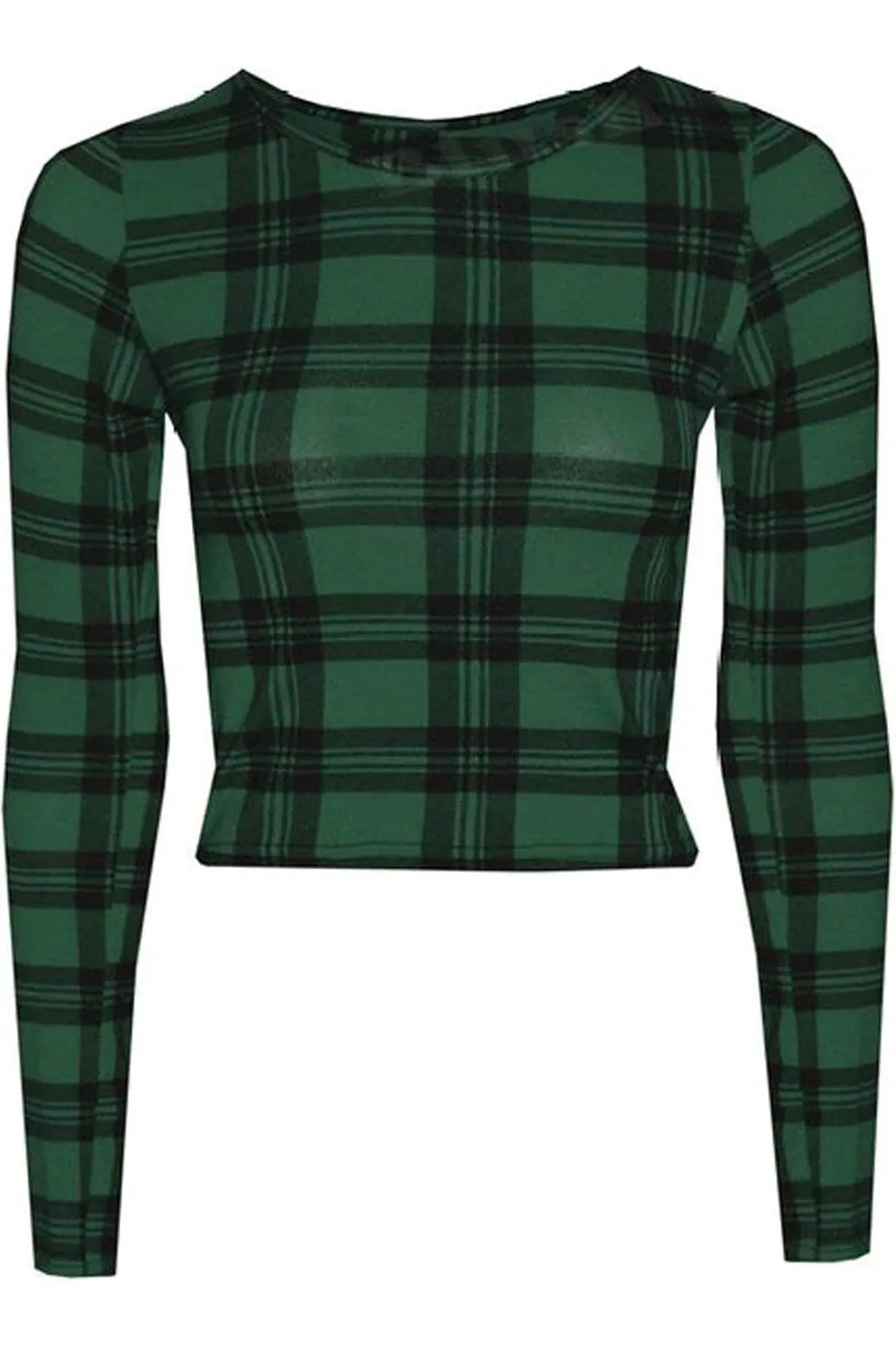 Long Sleeve Printed Crop Top