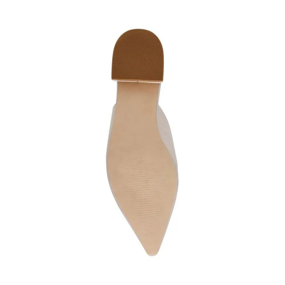 Lorrin Bone Leather Bow Detail Slip On Flats