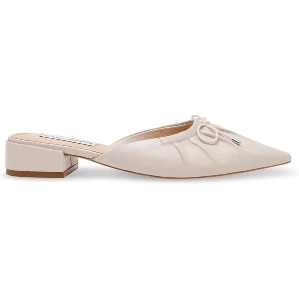 Lorrin Bone Leather Bow Detail Slip On Flats