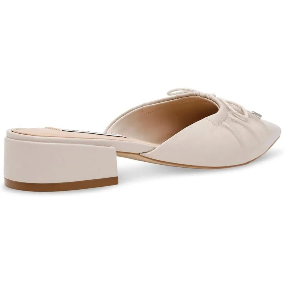 Lorrin Bone Leather Bow Detail Slip On Flats